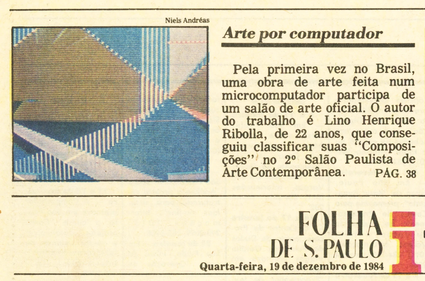 Detail of a Computerese generative computer artwork by Lino Ribolla, São Paulo, 1984–1987